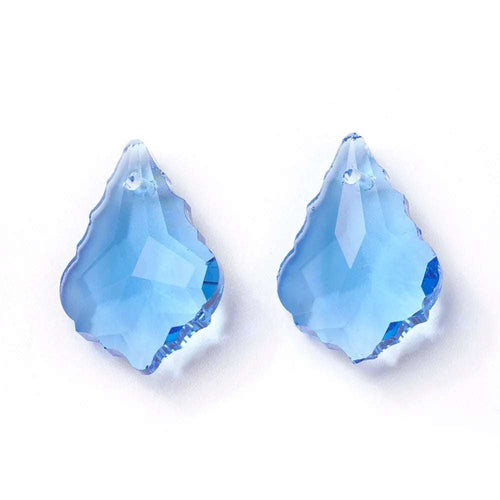 Facetterat Hänge - Leaf Pendant Cornflower Blue 22x16mm 1 styck Hilmas Pyssel