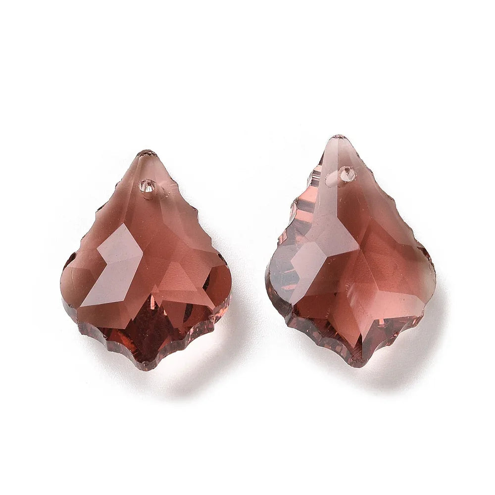 Facetterat hänge - Leaf Pendant Amethyst 22x16mm 1 styck Hilmas Pyssel