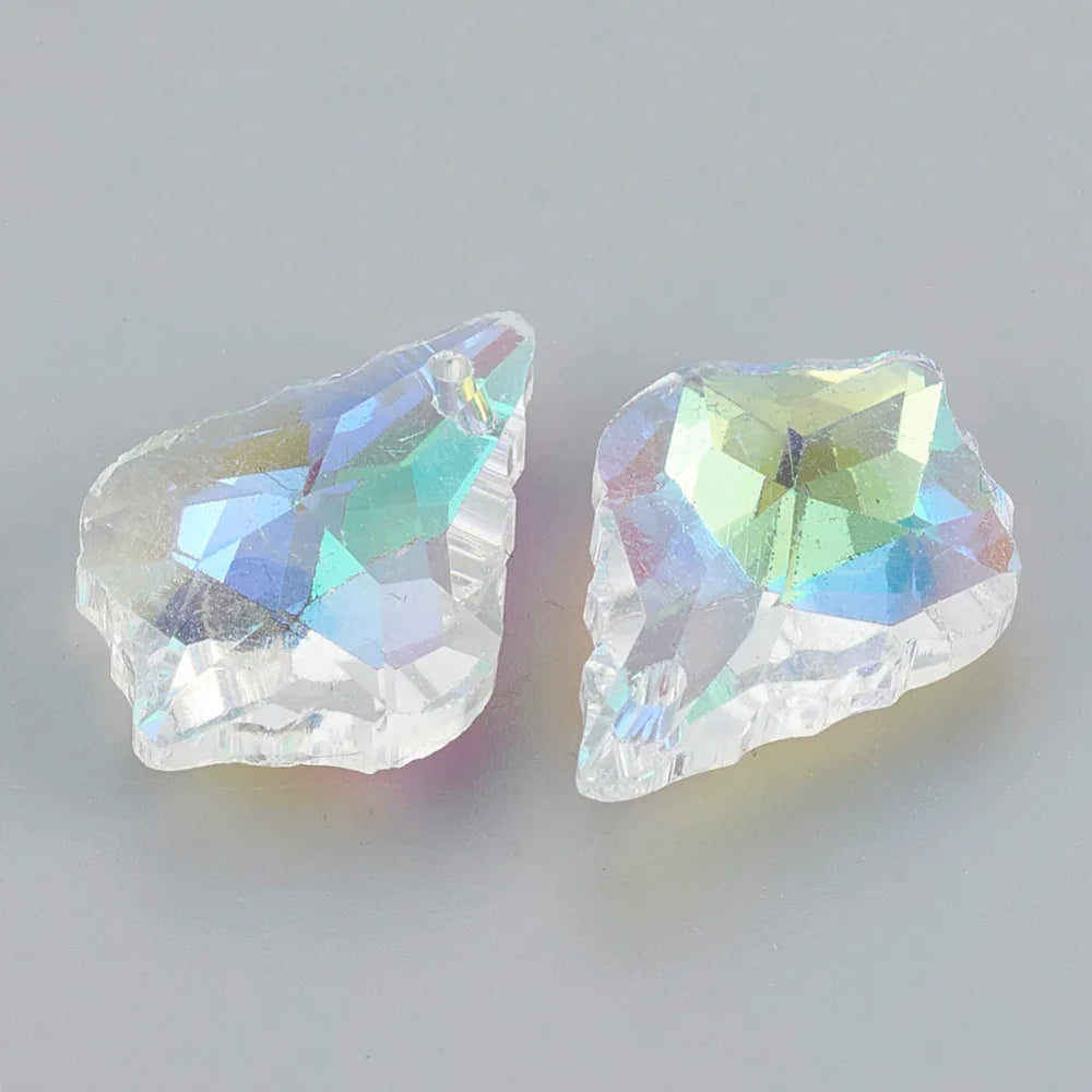 Facetterat Hänge - Leaf Pendant Crystal AB 22x16mm 1 styck Hilmas Pyssel