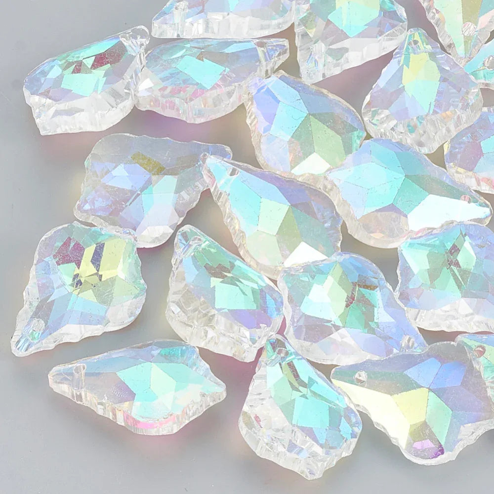 Facetterat Hänge - Leaf Pendant Crystal AB 22x16mm 1 styck Hilmas Pyssel