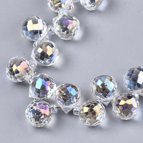 Facetterade droppar - Klar med lyster, 9,5x8mm, 1 styck Hilmas Pyssel