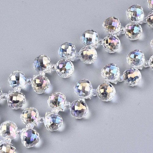 Facetterade droppar - Klar med lyster, 9,5x8mm, 1 styck Hilmas Pyssel