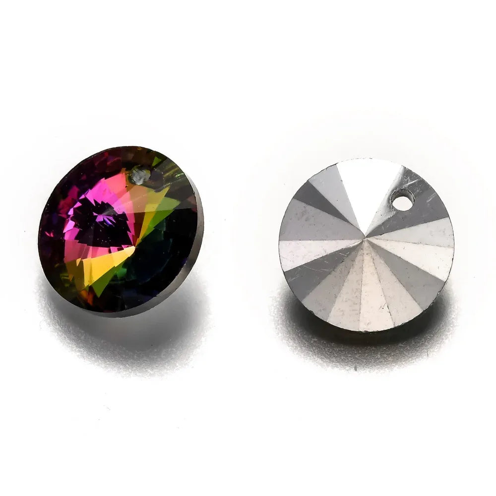 Facetterat Hänge - Rund Multi 14 mm, 1 styck Hilmas Pyssel