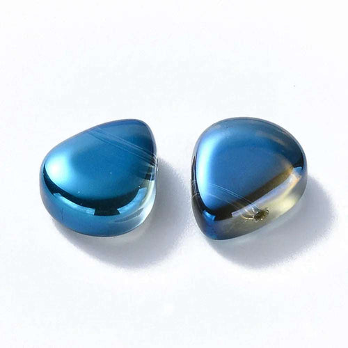 Droppe - Blå med shimmer, 12,5x10,5mm, 1 styck Hilmas Pyssel