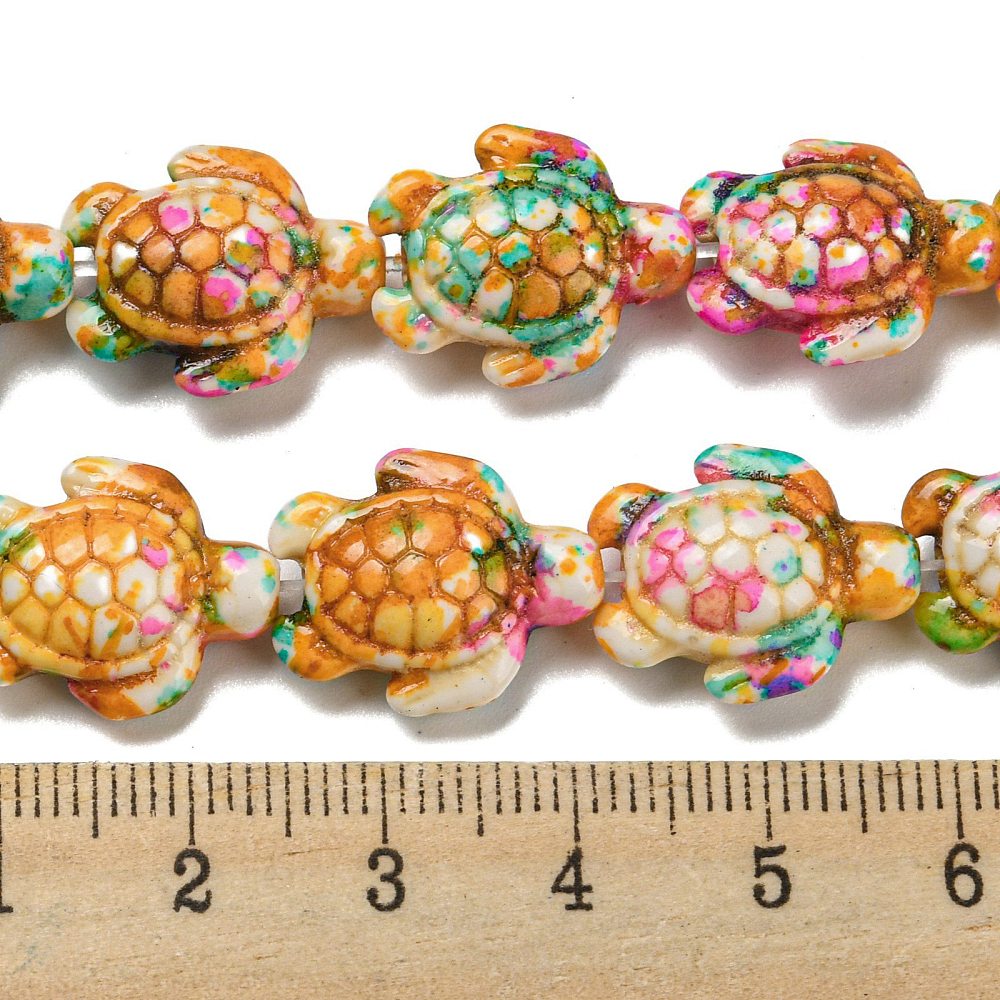 Imiterad Turkos - Sköldpadda Multi 17x14mm 1 styck Hilmas Pyssel