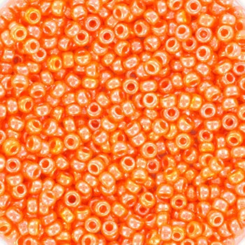 Miyuki Seed Beads - Opaque Luster Light Orange 11/0, 10 Gram Miyuki