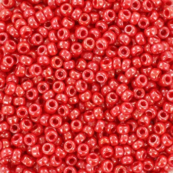 Miyuki Seed Beads - Opaque Luster Red 11/0, 10 Gram Miyuki