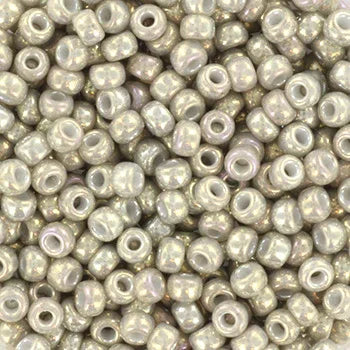 Miyuki Seed Beads - Opaque Luster Smoke Grey 8/0, 10 gram Miyuki