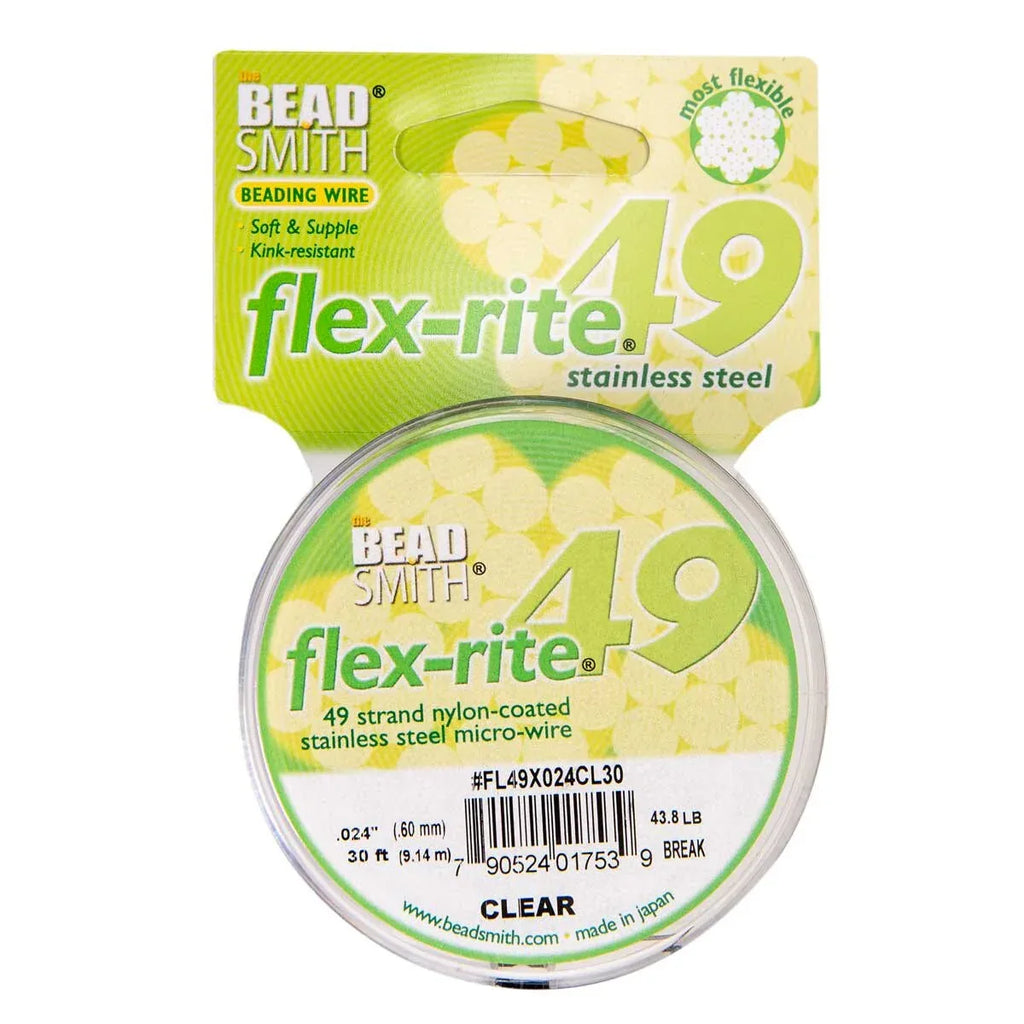 flex-rite - Clear 0,6mm, 49 trådar, 1 rulle Beadsmith