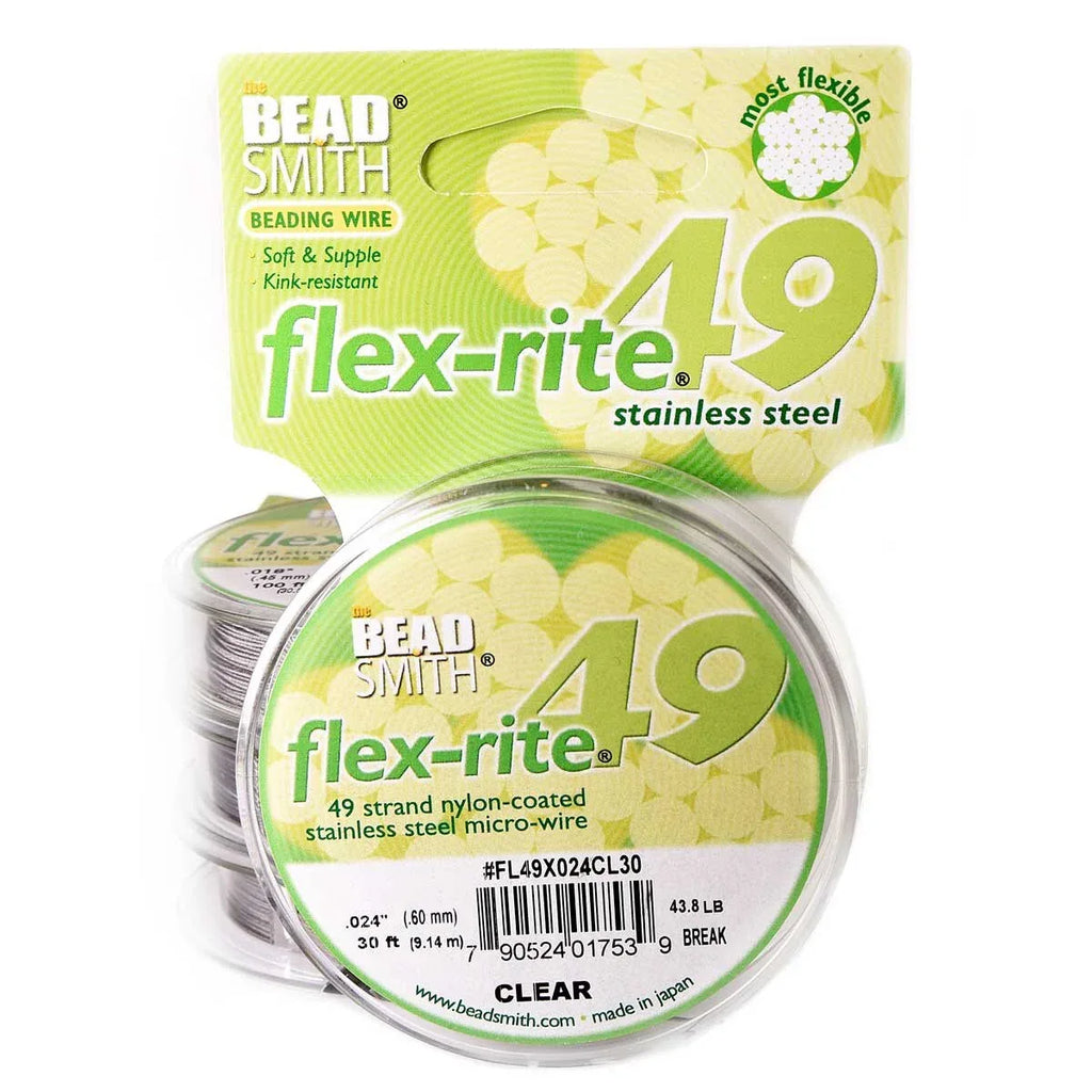 flex-rite - Clear 0,6mm, 49 trådar, 1 rulle Beadsmith