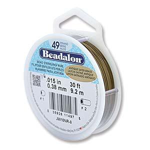 Beadalon - Stringing Wire Antique Satin Brass 0,38mm, 49 Trådar, 1 Rulle Beadalon