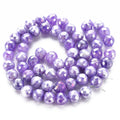 Glaspärlor Facetterad Rund - Lila med lyster, 8mm 1 sträng Hilmas Pyssel