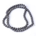 Glaspärlor Rund - Frostad Mörkgrå, 8mm 1 sträng Hilmas Pyssel