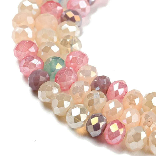 Facetterade glaspärlor - Färgglad Mix, 3x2mm 1 sträng Hilmas Pyssel