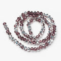 Facetterade Glaspärlor - Lila/Silver, 4x3mm, 1 Sträng Hilmas Pyssel