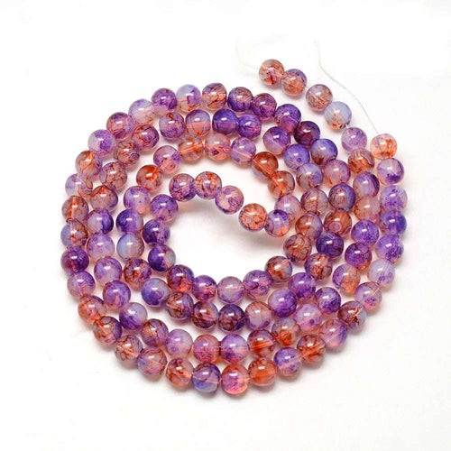 Glaspärlor Halvopaka - Sten imitation Dark violet 6mm 1 sträng Hilmas Pyssel