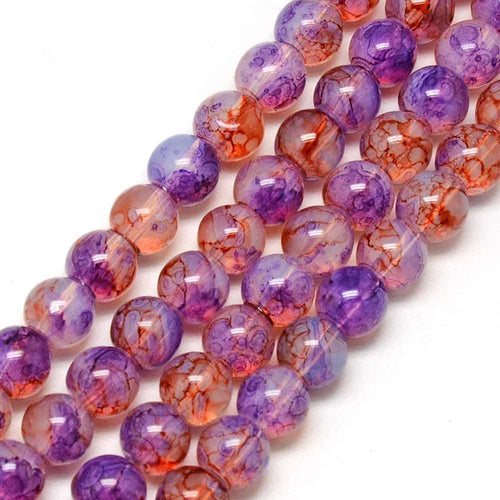 Glaspärlor Halvopaka - Sten imitation Dark violet 6mm 1 sträng Hilmas Pyssel