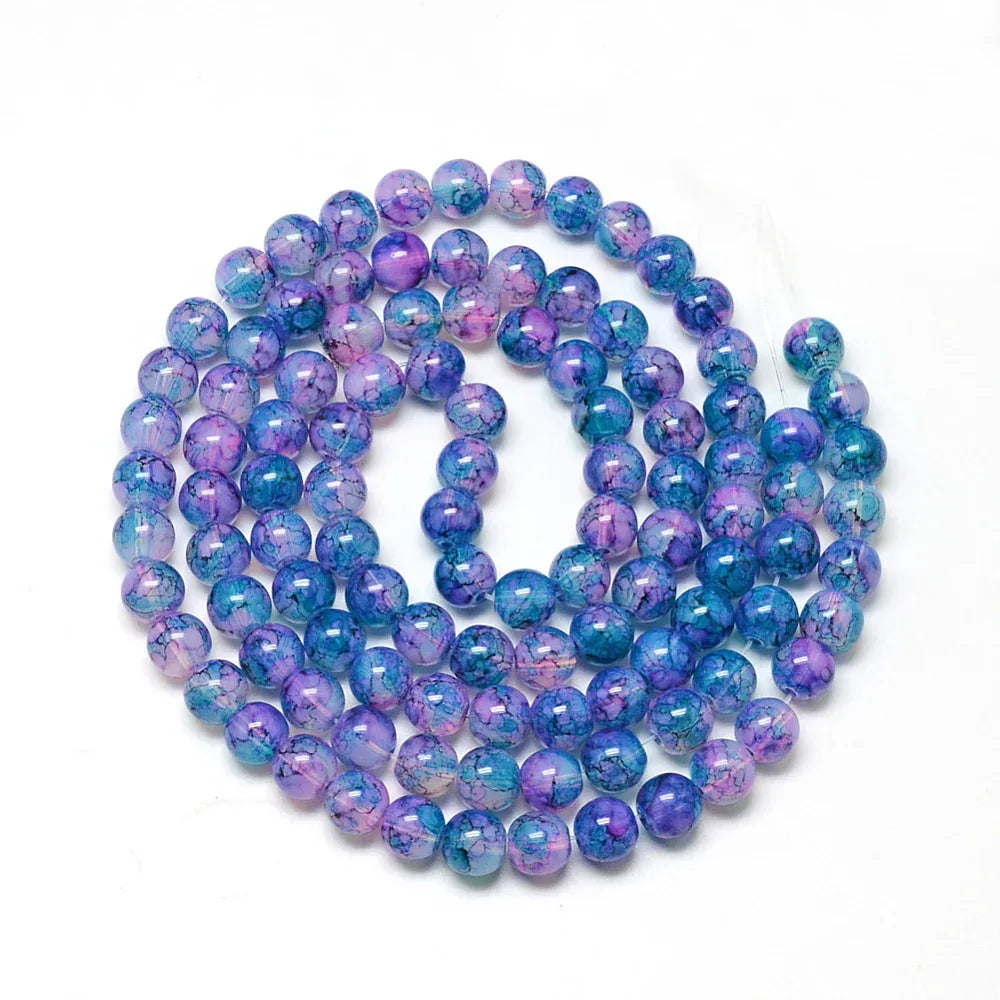 Glaspärlor Halvopaka - Stenimitation Lilac 6mm, 1 sträng Hilmas Pyssel