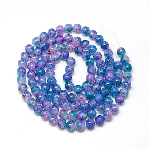Glaspärlor Halvopaka - Stenimitation Lilac 6mm, 1 sträng Hilmas Pyssel