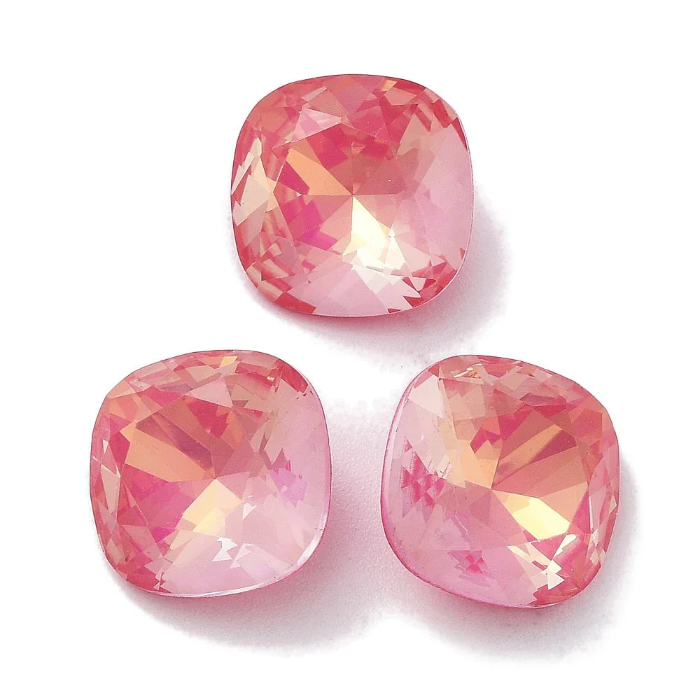 Kinesisk strass - Square Lyster Fuchsia 10mm 1 styck Hilmas Pyssel