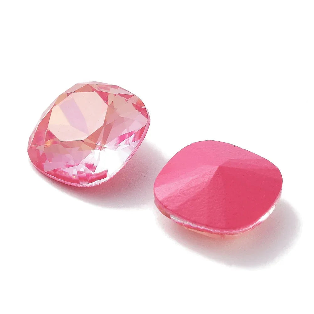 Kinesisk strass - Square Lyster Fuchsia 10mm 1 styck Hilmas Pyssel