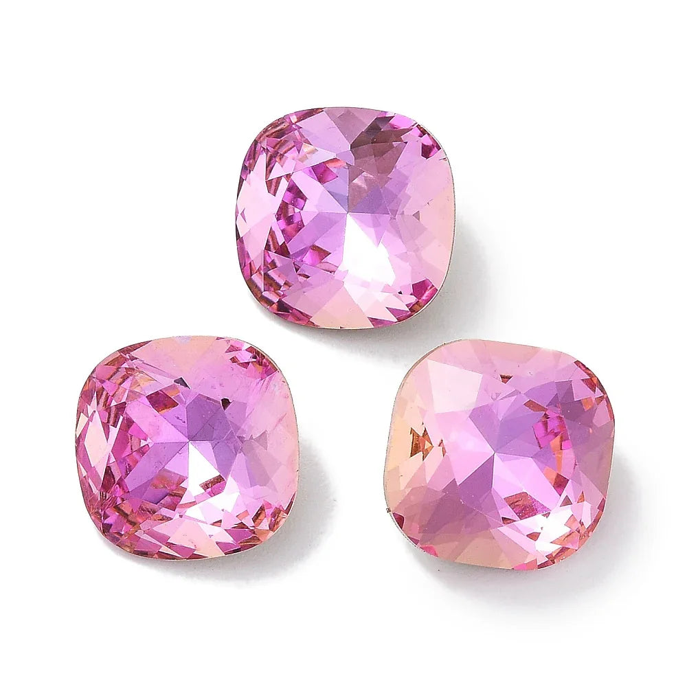 Kinesisk Strass - Square Lyster Pink 10mm 1 styck Hilmas Pyssel