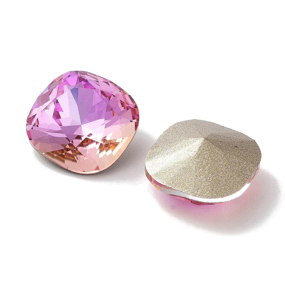 Kinesisk Strass - Square Lyster Pink 10mm 1 styck Hilmas Pyssel