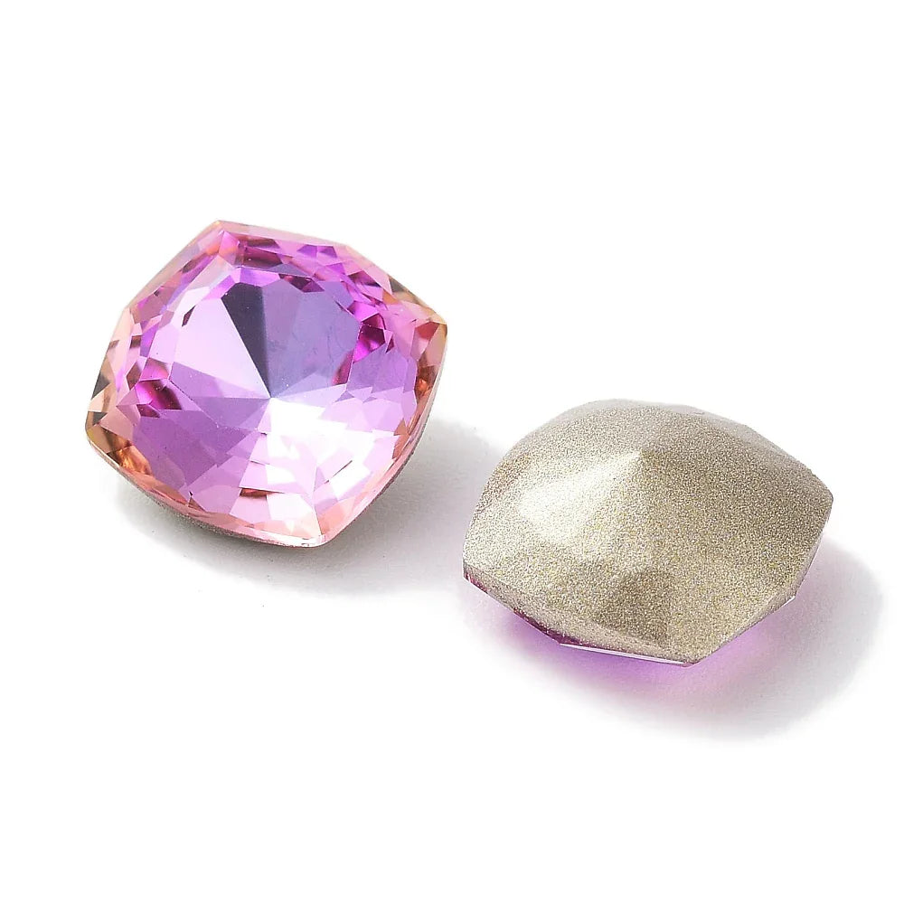 Kinesisk strass - Square Lyster Violet Rose 10mm Hilmas Pyssel