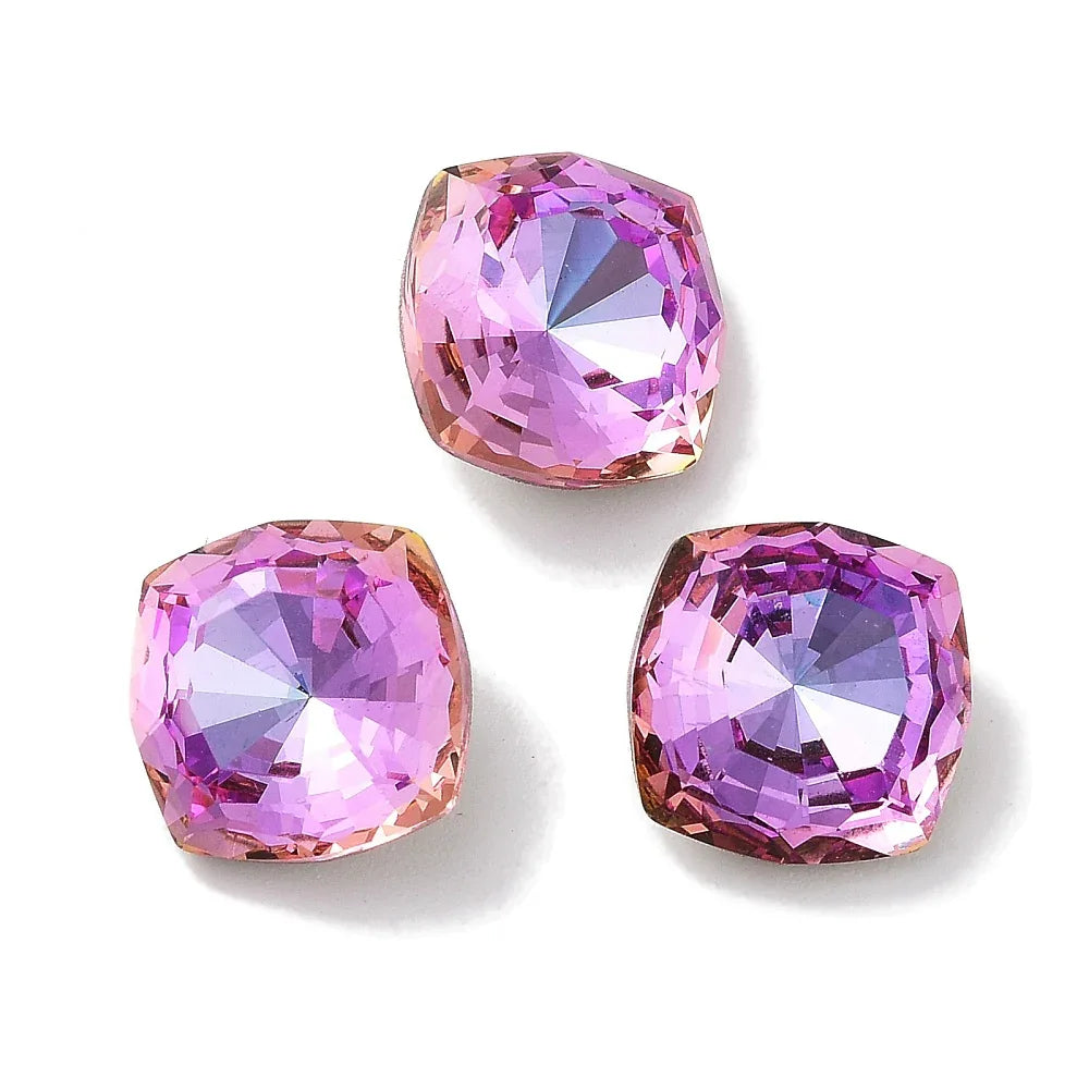 Kinesisk strass - Square Lyster Violet Rose 10mm Hilmas Pyssel