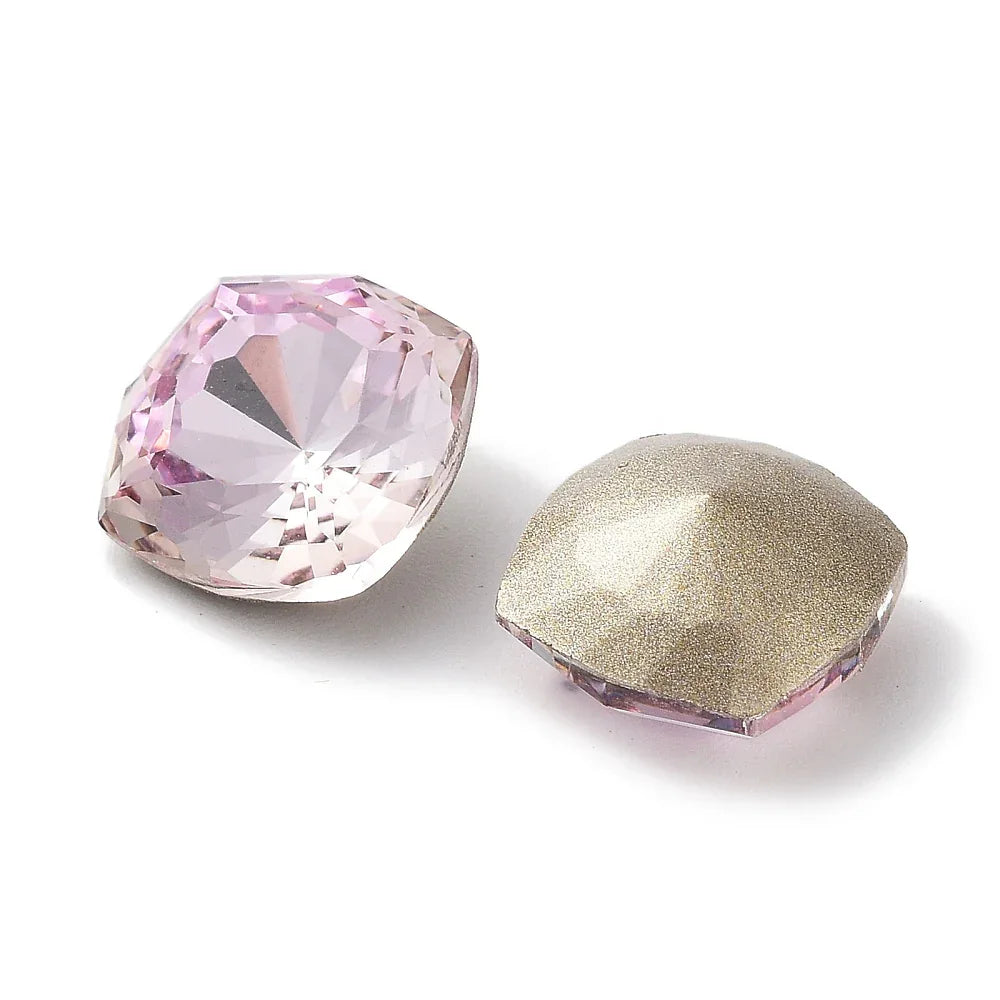 Kinesisk strass - Square Lyster Light Peach 10mm 1 styck Hilmas Pyssel