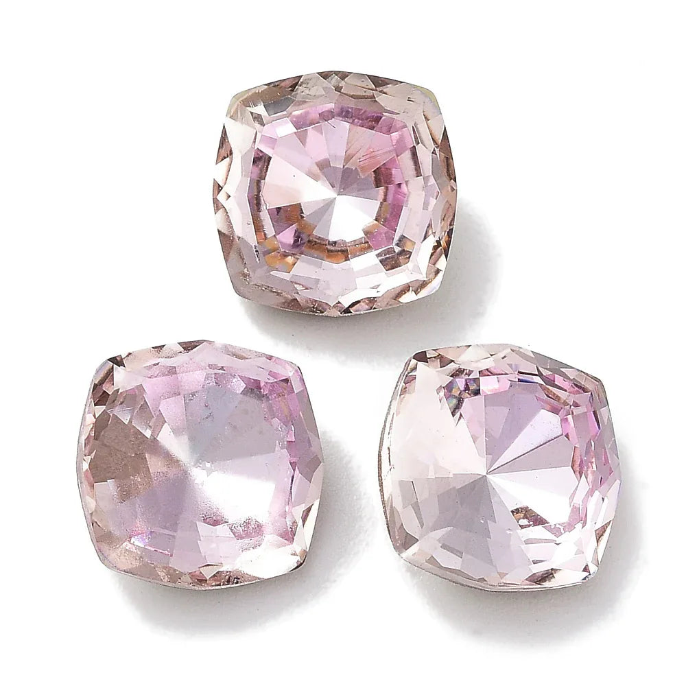 Kinesisk strass - Square Lyster Light Peach 10mm 1 styck Hilmas Pyssel