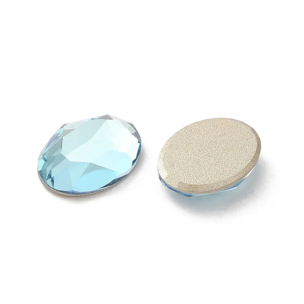 Facetterad Flatbacks - Oval Light Azore 14x10mm 1 styck Hilmas Pyssel