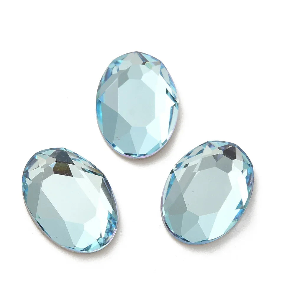 Facetterad Flatbacks - Oval Light Azore 14x10mm 1 styck Hilmas Pyssel