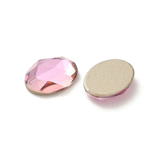 Facetterad Flatbacks - Oval Ljusrosa 14x10mm 1 styck Hilmas Pyssel