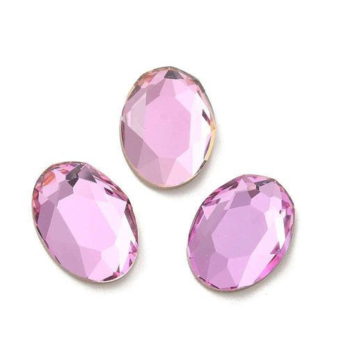 Facetterad Flatbacks - Oval Ljusrosa 14x10mm 1 styck Hilmas Pyssel