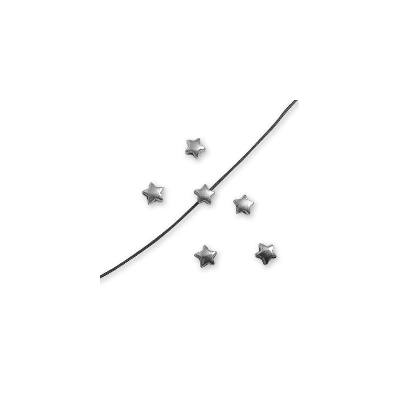 Mellandel silverpläterad - Liten stjärna, 7mm, 10-pack Grekisk Metall