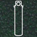 Miyuki Long Magatama - Matt Transparent Green 4x7mm, 8,5 gram Miyuki