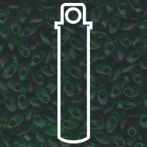 Miyuki Long Magatama - Matt Transparent Green 4x7mm, 8,5 gram Miyuki