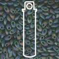 Miyuki Long Magatama - Matt Transparent Green AB 4x7mm Miyuki