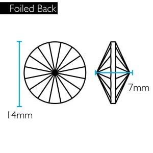Preciosa Rivoli Maxima - Crystal Nightfall 14mm, 1 styck Preciosa