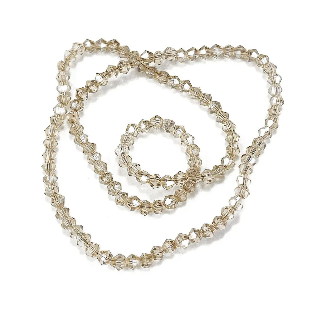 Glaspärlor Bicone - Peachpuff, 3,7mm, 1 sträng Hilmas Pyssel