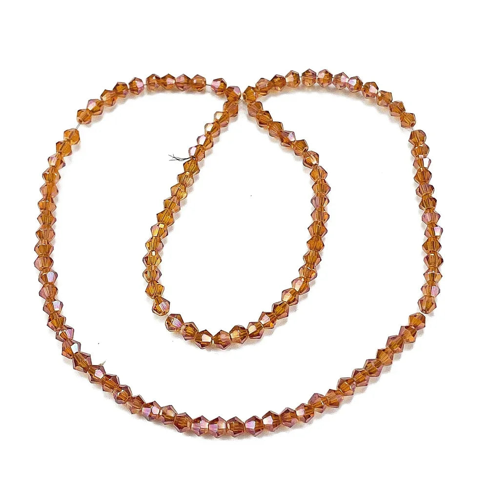 Glaspärlor Bicone - Mörk Orange, 3,7mm, 1 sträng Hilmas Pyssel