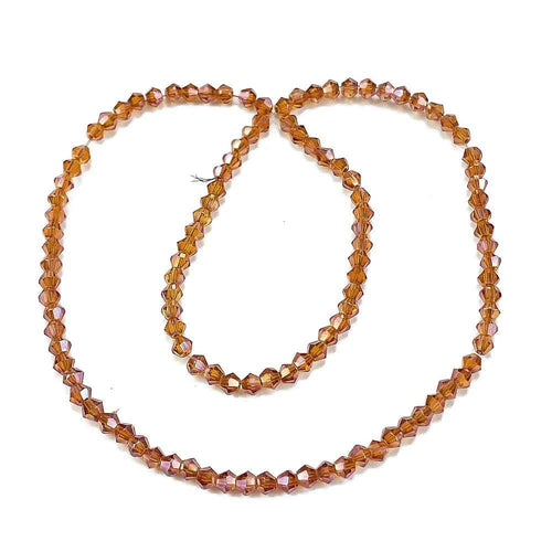 Glaspärlor Bicone - Mörk Orange, 3,7mm, 1 sträng Hilmas Pyssel