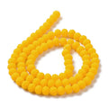 Facetterade glaspärlor - Matt Gul 6x5mm 1 sträng Hilmas Pyssel