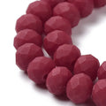 Facetterade glaspärlor - Matt Mörkröd 6x5mm 1 stäng Hilmas Pyssel