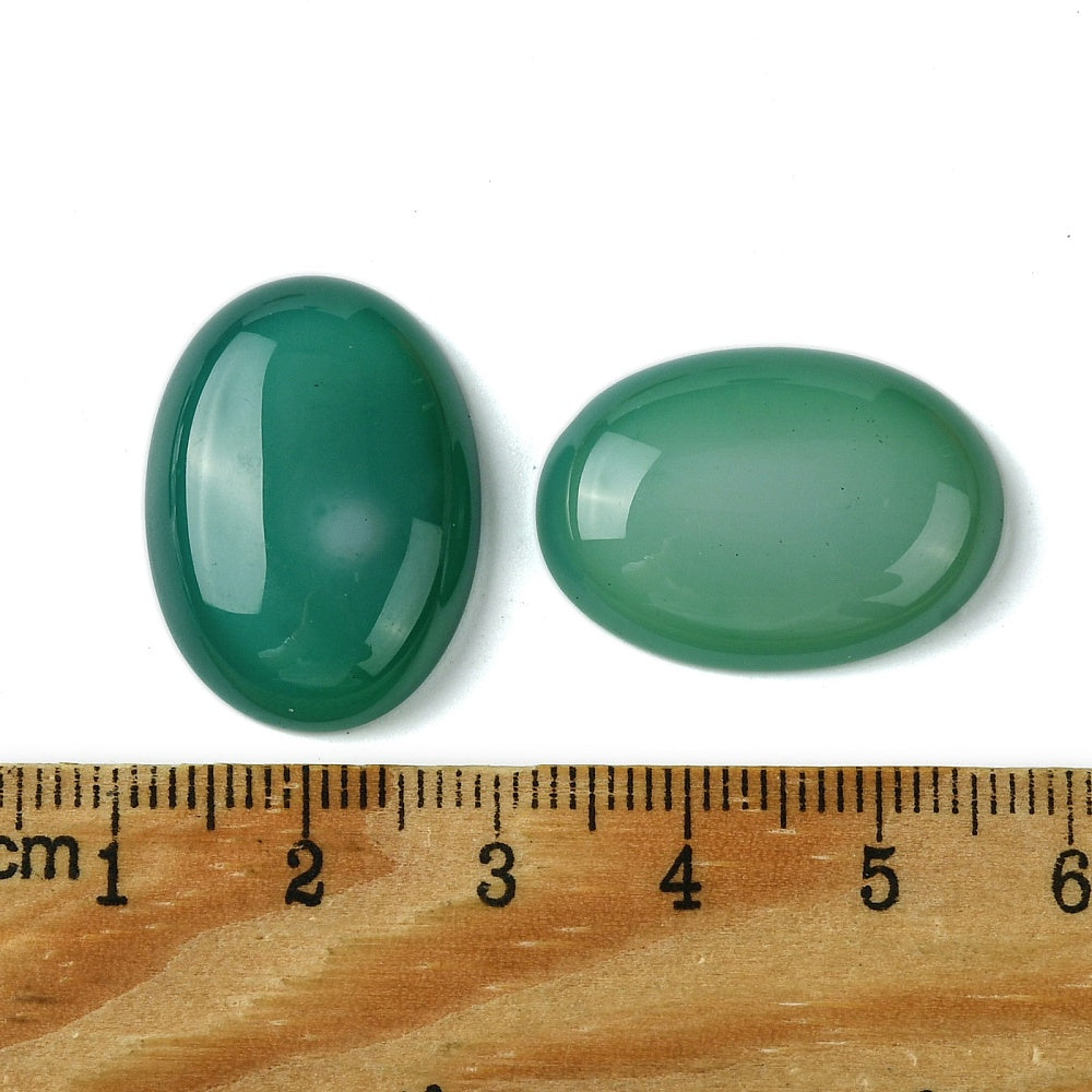 Cabochon Agat - Grön Oval 25x18mm 1 styck Hilmas Pyssel