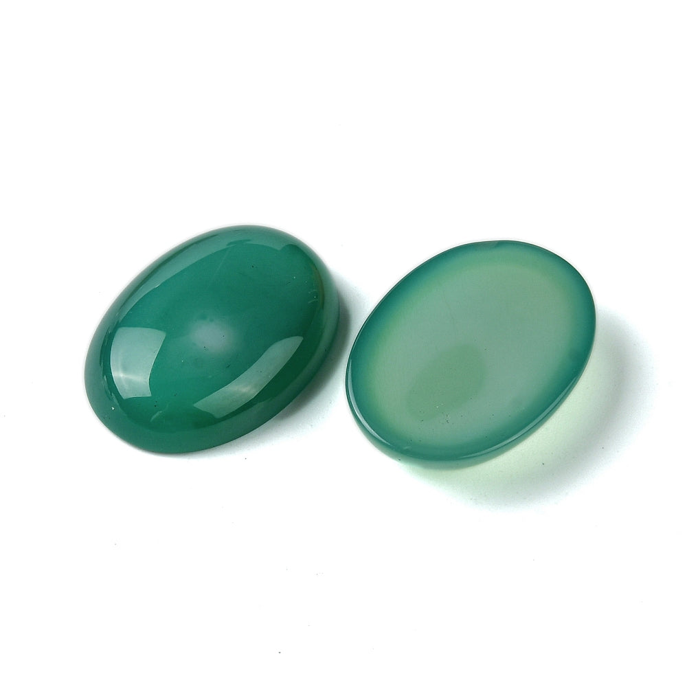 Cabochon Agat - Grön Oval 25x18mm 1 styck Hilmas Pyssel
