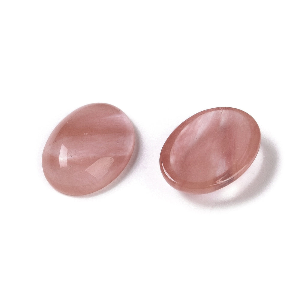 Cabochon Cherry Qvarts imitation - Rosa Oval 18x13mm 1 styck Hilmas Pyssel