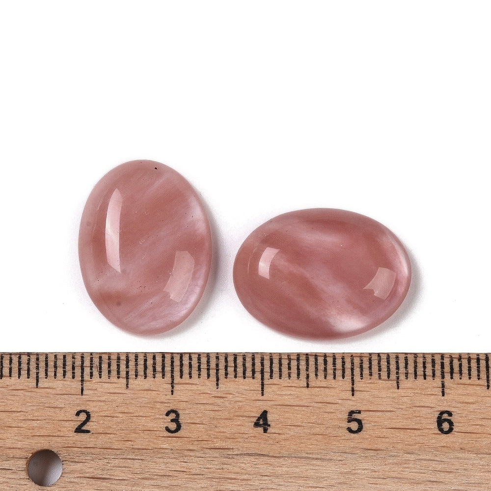Cabochon Cherry Qvarts imitation - Rosa Oval 18x13mm 1 styck Hilmas Pyssel