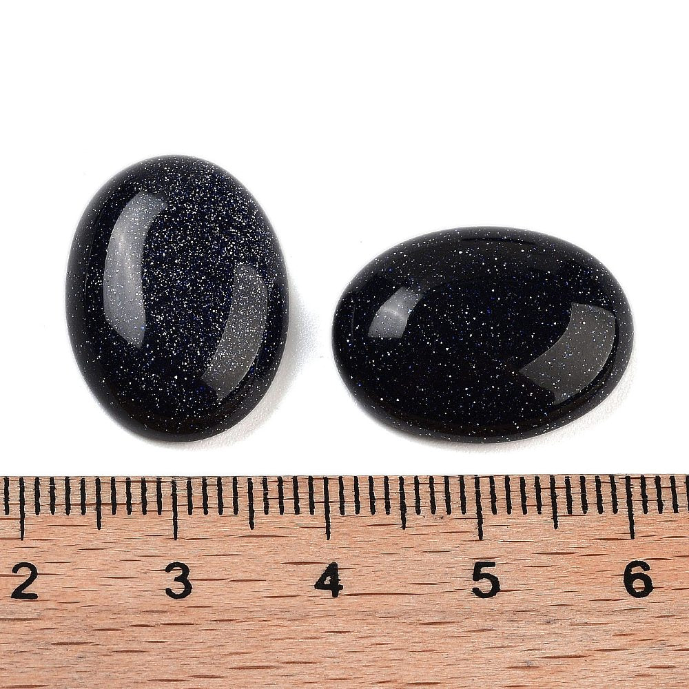 Cabochon Syntetisk Blue Goldstone - Oval 18x13mm 1 styck Hilmas Pyssel